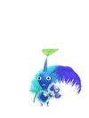 An animation of a Blue Pikmin with a Rio Carnival from Pikmin Bloom.