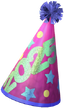"2025 Party Hat (Pink)" Mii head item part in Pikmin Bloom.