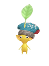 An animation of a Yellow Pikmin with a Mitten from Pikmin Bloom