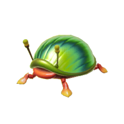 Icon for the Iridescent Flint Beetle, from Pikmin 4's Piklopedia.