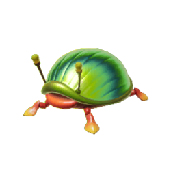 Icon for the Iridescent Flint Beetle, from Pikmin 4's Piklopedia.