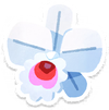 Lifelog artwork of a white cattleya from Pikmin Bloom.