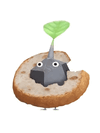 An animation of a Rock Pikmin with a Baguette from Pikmin Bloom.