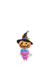 An animation of a Winged Pikmin with a Halloween Light from Pikmin Bloom.