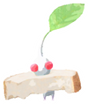 Lifelog artwork of a White Bakery Decor Pikmin with Baguette decor from Pikmin Bloom.