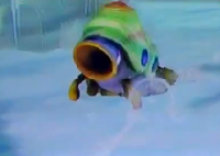 An Arctic Cannon Larva in a prerelease version of Pikmin 3.