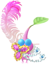 A Winged Special Decor Pikmin with Rio Carnival decor from Pikmin Bloom.