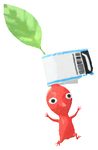 Lifelog artwork of a Red Airport Decor Pikmin with Luggage Tag decor from Pikmin Bloom.