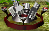 A close-up of the Main Engine from Pikmin.