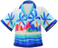 "Tropical Aloha Shirt (Blue)" Mii top part in Pikmin Bloom.