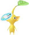 A special Yellow Decor Pikmin with a summer inspired sticker from Pikmin Bloom.