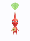 An animation of a red Pikmin with an orange sticker from Pikmin Bloom.