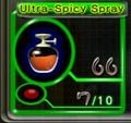 The pause menu item for the spray and berry count in Pikmin 2.