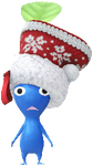 A Blue Special Decor Pikmin with 2025 Ornament decor from Pikmin Bloom.