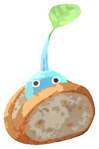 Lifelog artwork of an Ice Bakery Decor Pikmin with Baguette decor from Pikmin Bloom.