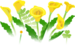 In-game texture for yellow calla lily flowers on the map in Pikmin Bloom.