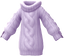 "Cowl Turtleneck Knit Dress (Purple)" Mii dress part in Pikmin Bloom.