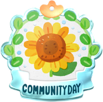 Community Day badge for the Sunflower Community Day.