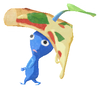 Lifelog artwork of a Blue Pizzeria Decor Pikmin with Pizza decor from Pikmin Bloom.