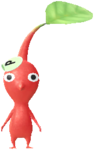 A red Decor Pikmin with the Roadside costume.