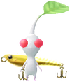 A White Waterside Decor Pikmin with Fishing Lure (Rare) decor from Pikmin Bloom.