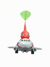 An animation of a Red Pikmin with a Toy Airplane from Pikmin Bloom.
