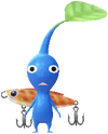 A Blue Waterside Decor Pikmin with Fishing Lure decor from Pikmin Bloom.