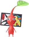 A Red Special Decor Pikmin with Flower Card (Volume 2) decor from Pikmin Bloom.