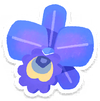 Lifelog artwork of a blue cattleya from Pikmin Bloom.