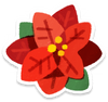 Lifelog artwork of a red poinsettia from Pikmin Bloom.