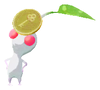 Lifelog artwork of a White Roadside Decor Pikmin with Coin (Rare) decor from Pikmin Bloom.