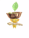 An animation of a Yellow Pikmin with a Curry Bowl from Pikmin Bloom