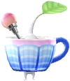 A White Café Decor Pikmin with Coffee Cup (Rare) decor from Pikmin Bloom.