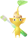 A Yellow Pharmacy Decor Pikmin with Toothbrush (Rare) decor from Pikmin Bloom.