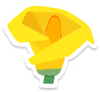 Lifelog artwork of a yellow calla lily from Pikmin Bloom.