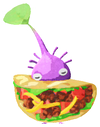 Lifelog artwork of a Purple Mexican Restaurant Decor Pikmin with Taco decor from Pikmin Bloom.