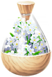 A full jar of white forget-me-not petals from Pikmin Bloom.