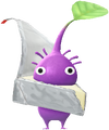 A special Purple Decor Pikmin with a Cheese costume from Pikmin Bloom.