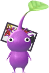 A Purple Special Decor Pikmin with Hanafuda Card (Volume 1) decor from Pikmin Bloom.