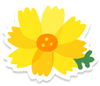 Lifelog artwork of a yellow cosmos from Pikmin Bloom.