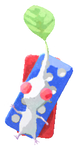 Lifelog artwork of a White Special Decor Pikmin with Pikmin 4 Toy decor from Pikmin Bloom.