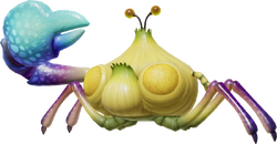 A render of a Peckish Aristocrab from Pikmin 4.