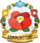 Community Day badge for Pikmin Bloom, specific to the camellia community day.