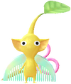 A Yellow Hair Salon Decor Pikmin with Scissors (Rare) decor from Pikmin Bloom.