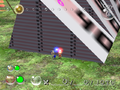 Walls seemingly used to test leader and Pikmin movement on slopes. Notice the numbers indicating the steepness of each wall.