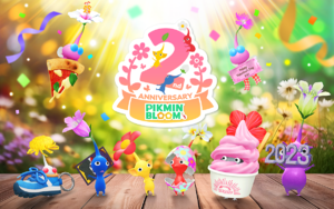 Promotional art for Pikmin Bloom's 2nd anniversary event.