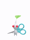 An animation of a White Pikmin with a Scissors from Pikmin Bloom.
