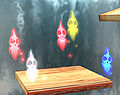 The appearance of Pikmin souls in Super Smash Bros. Brawl.