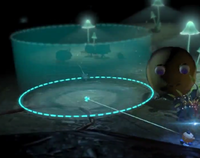 The radius from whistling in Pikmin 3.
