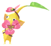 Lifelog artwork of a Yellow Park Decor Pikmin with Clover (Rare) decor from Pikmin Bloom.